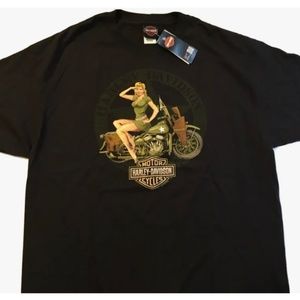 New Harley Davidson Motorcycle Bike Shirt Tilley North Carolina NC Black  XL